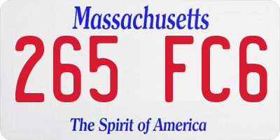 MA license plate 265FC6