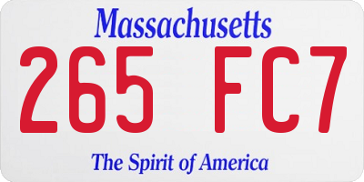 MA license plate 265FC7