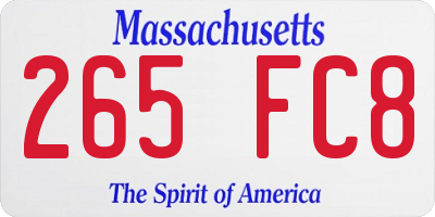 MA license plate 265FC8