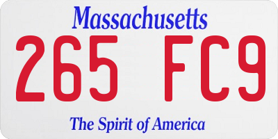MA license plate 265FC9