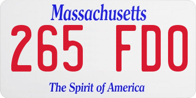MA license plate 265FD0