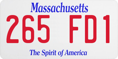 MA license plate 265FD1