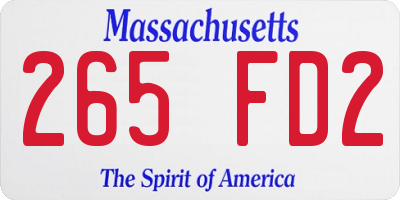 MA license plate 265FD2
