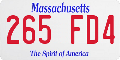 MA license plate 265FD4