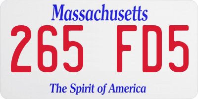 MA license plate 265FD5