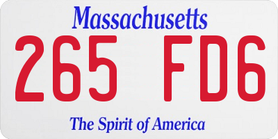MA license plate 265FD6