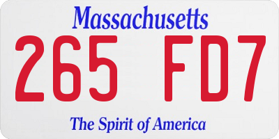 MA license plate 265FD7