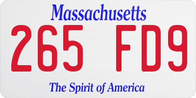 MA license plate 265FD9