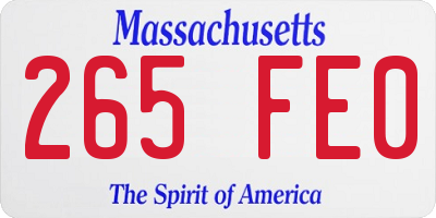 MA license plate 265FE0