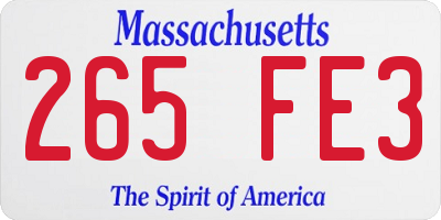 MA license plate 265FE3