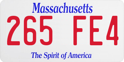 MA license plate 265FE4