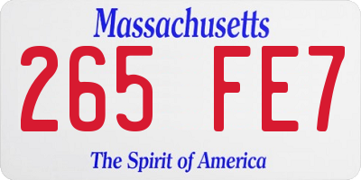 MA license plate 265FE7