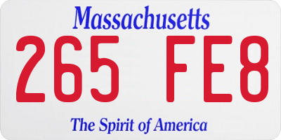 MA license plate 265FE8