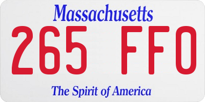 MA license plate 265FF0