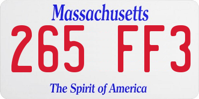 MA license plate 265FF3