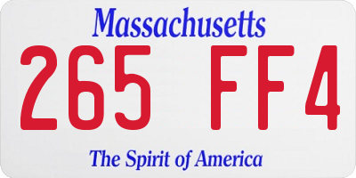 MA license plate 265FF4