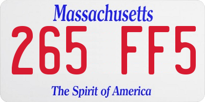 MA license plate 265FF5