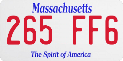 MA license plate 265FF6