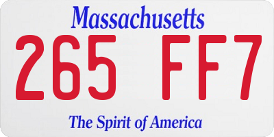 MA license plate 265FF7