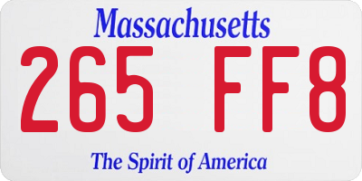 MA license plate 265FF8