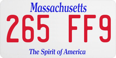 MA license plate 265FF9