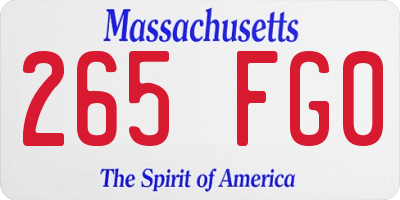 MA license plate 265FG0