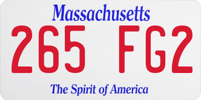 MA license plate 265FG2