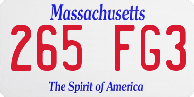 MA license plate 265FG3