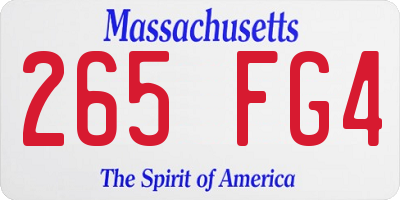 MA license plate 265FG4