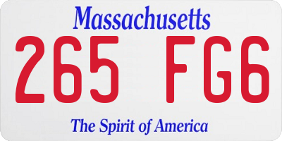 MA license plate 265FG6