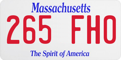 MA license plate 265FH0