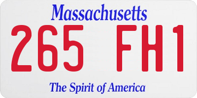 MA license plate 265FH1