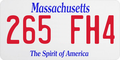 MA license plate 265FH4