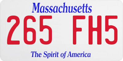 MA license plate 265FH5