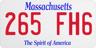 MA license plate 265FH6