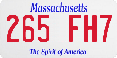 MA license plate 265FH7
