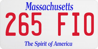 MA license plate 265FI0