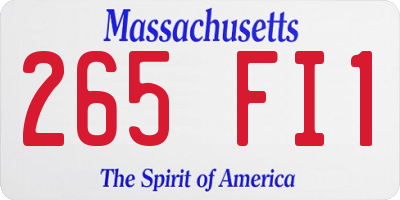 MA license plate 265FI1