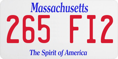 MA license plate 265FI2