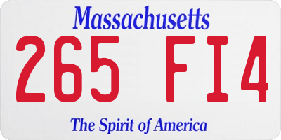 MA license plate 265FI4