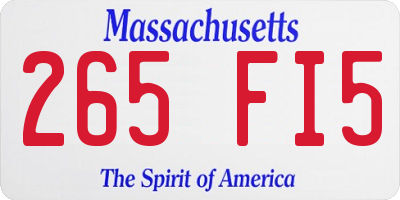 MA license plate 265FI5
