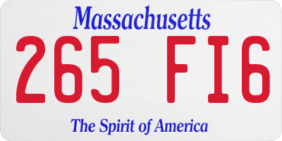 MA license plate 265FI6