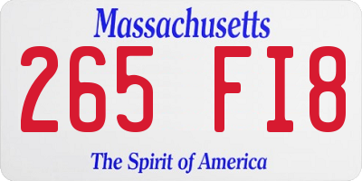 MA license plate 265FI8