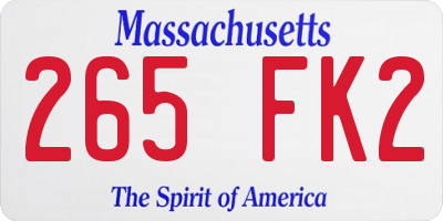 MA license plate 265FK2