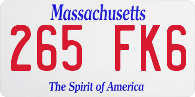 MA license plate 265FK6