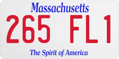 MA license plate 265FL1