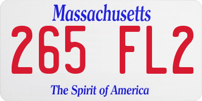 MA license plate 265FL2