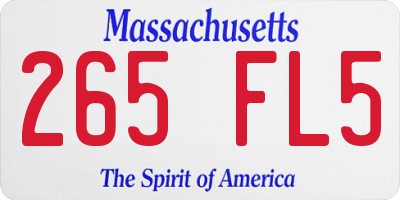 MA license plate 265FL5