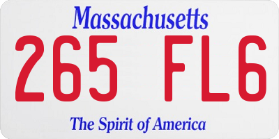 MA license plate 265FL6