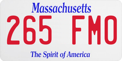 MA license plate 265FM0